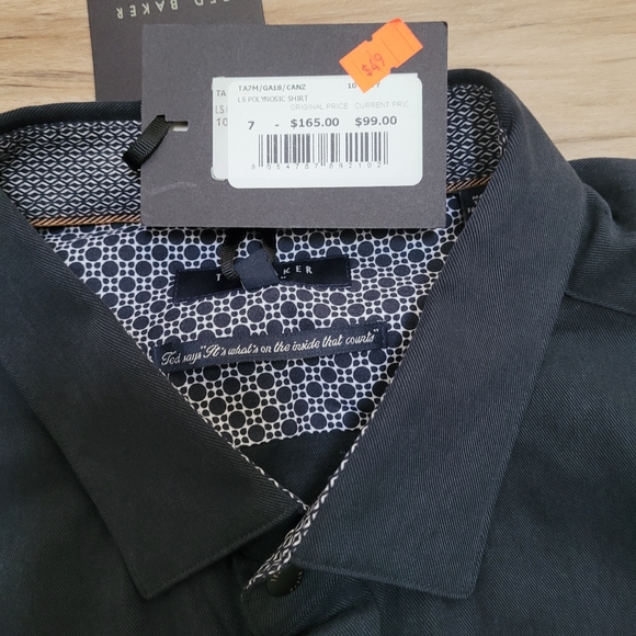 XXL Men's Navy Ted Baker Snap Button up - Picture 2 of 4